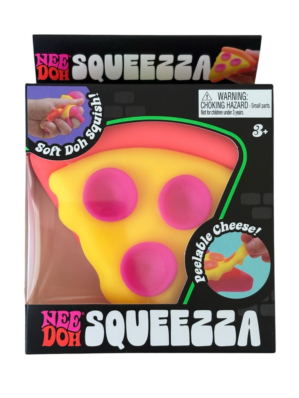 Needoh NEW Pizza Squeezza Squishy Orange Crust Authentic Fidget NIB